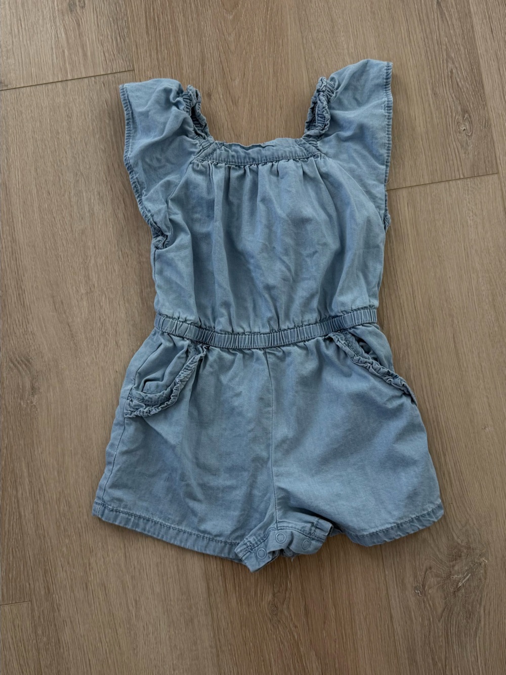 Cat & Jack Light Blue Denim Romper Shorts